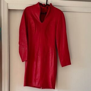 Gorgeous Rare Vintage Michael Hoban North Beach Leather Dress